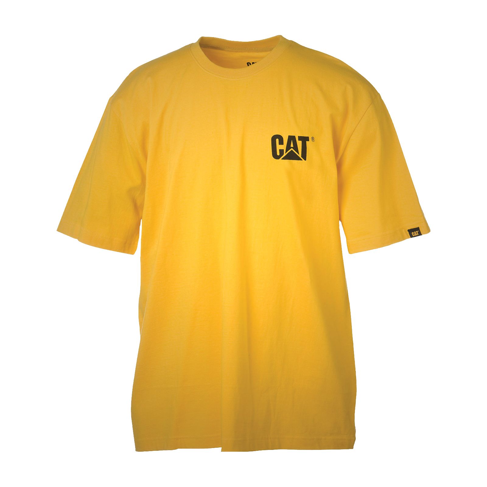 Caterpillar Clothing Pakistan - Caterpillar Trademark Mens T-Shirts Yellow (589674-KQT)